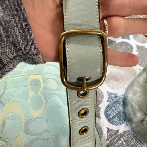 Coach 10379 Signature Light Blue Jacquard Hobo Bag – Excellent Condition - Picture 8 of 16